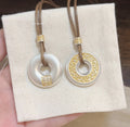 New Chinese Style Gold-Detailed Peace & Joy Pendant with Winding Grass Pattern, Minimalist Luxury National Style Jewelry