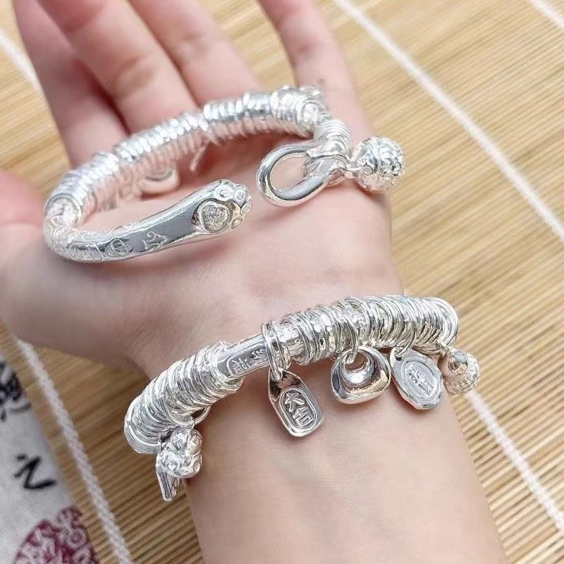 cat paw bangle, adjustable bracelet, lucky charm bracelet, pendant bangle