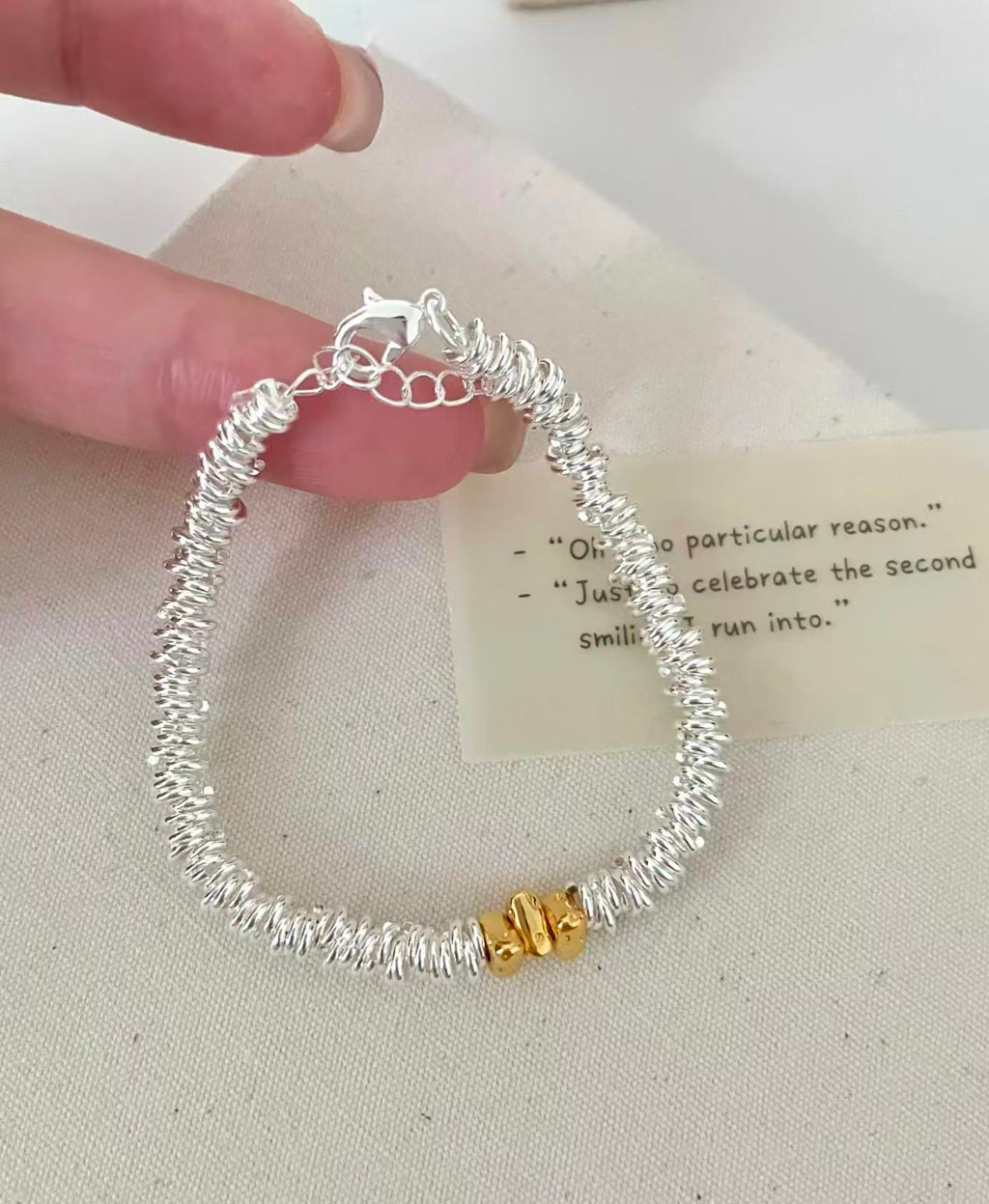 盘缠碎银子金色奶酪手链小众百搭，送闺蜜女友惊喜礼物