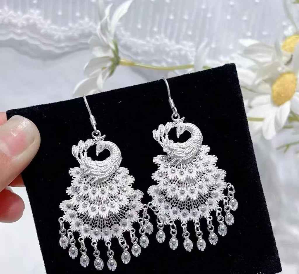 Starwhisper Jewelry | Vintage Peacock Filigree Earrings