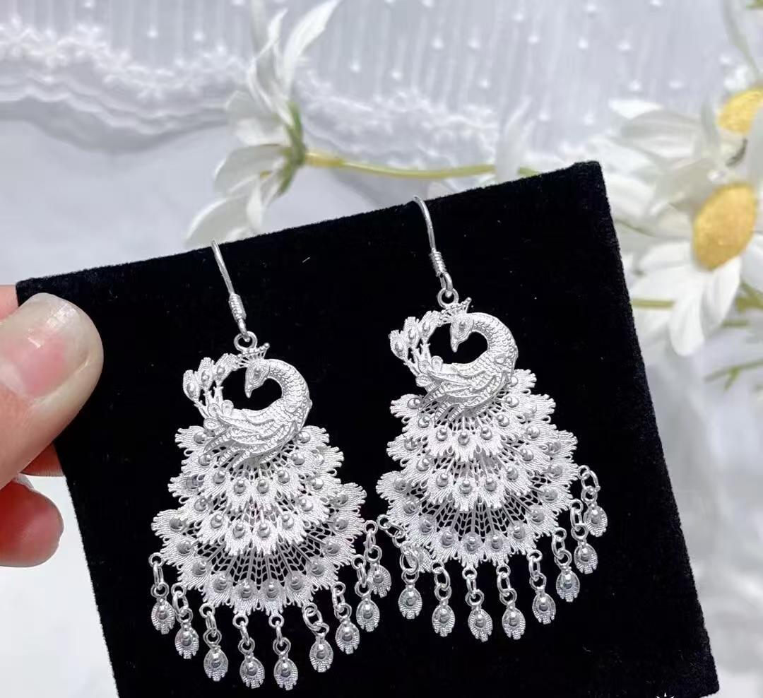 Starwhisper Jewelry | Vintage Peacock Filigree Earrings