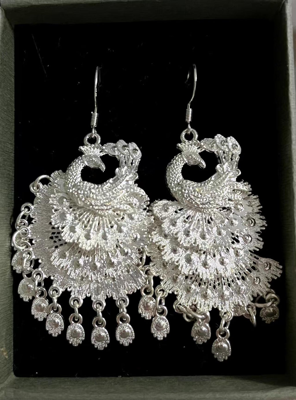 Starwhisper Jewelry | Vintage Peacock Filigree Earrings