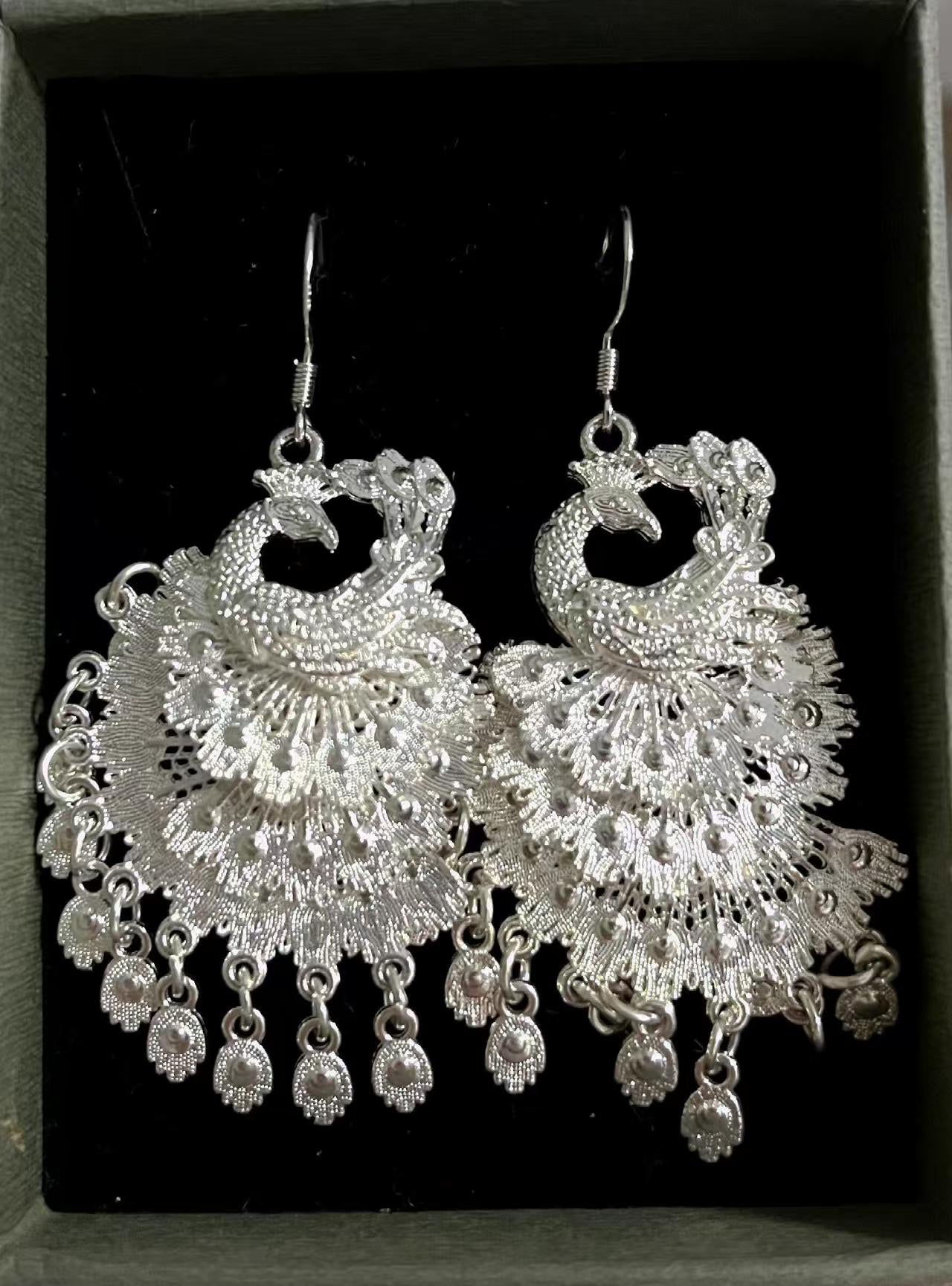 Starwhisper Jewelry | Vintage Peacock Filigree Earrings