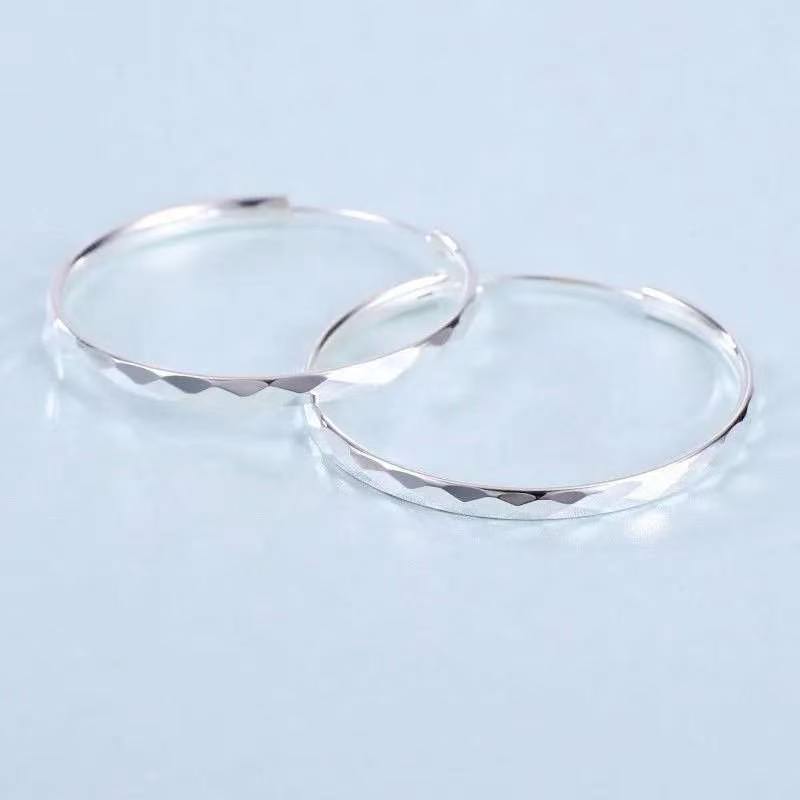 Faceted Cut Large Hoop Earrings Daily Wear Classic Women Fashion Jewelry Gift
