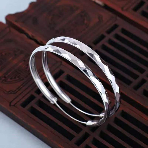 Faceted Cut Large Hoop Earrings Daily Wear Classic Women Fashion Jewelry Gift