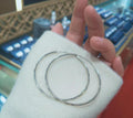 Thin Textured Oversized Hoop Earrings Classic Stackable Ladies Daily Ear Accessory