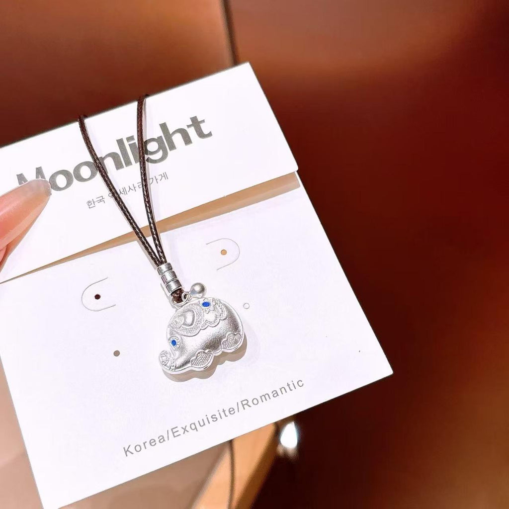 Fashion Elephant Pendant Necklace Bohemian Animal Theme Charm Jewelry Daily Outfit Accessory Gift for Women Girl Friend