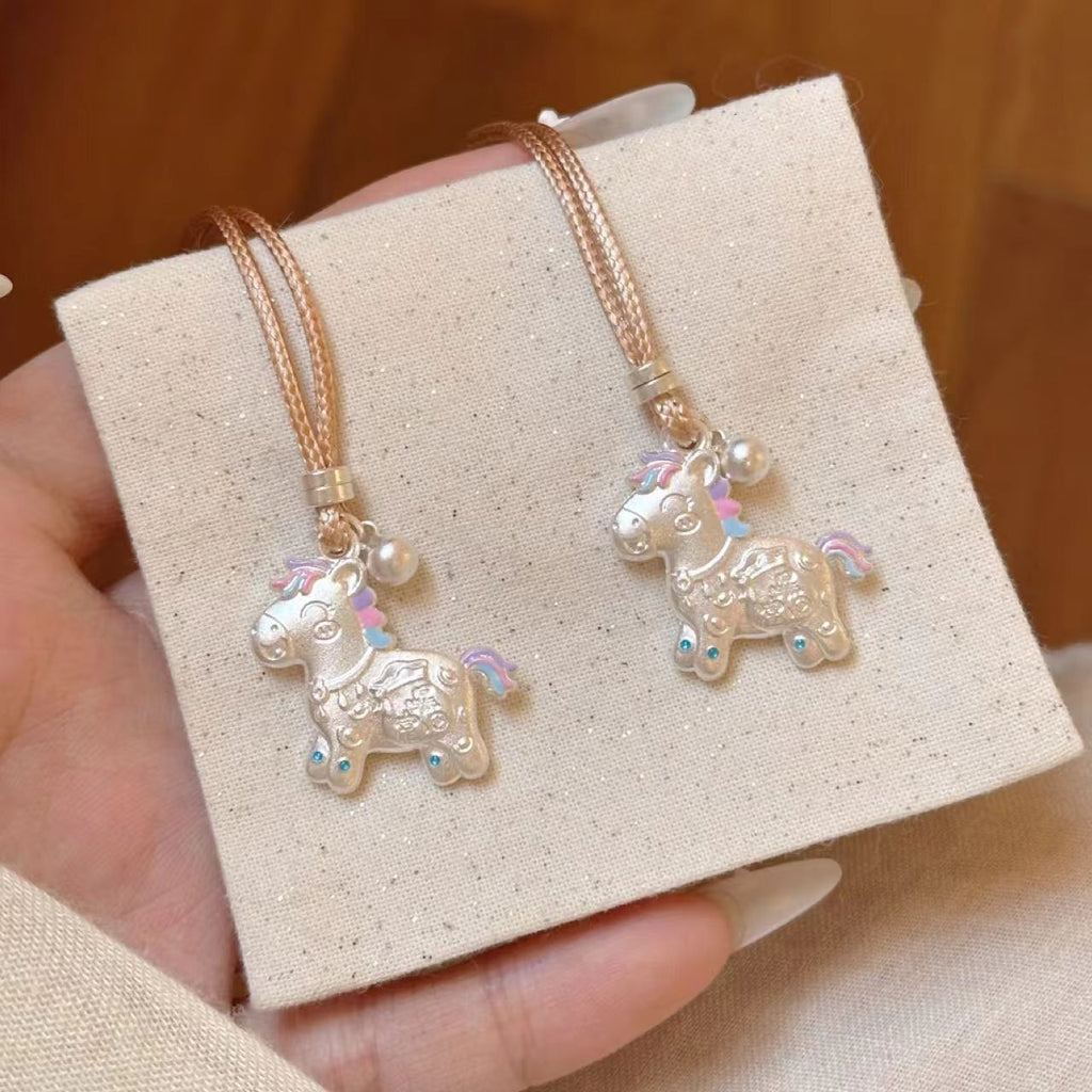 Enamel Color Cute Cartoon Rainbow Pony Pendant, Lucky Wealth Design