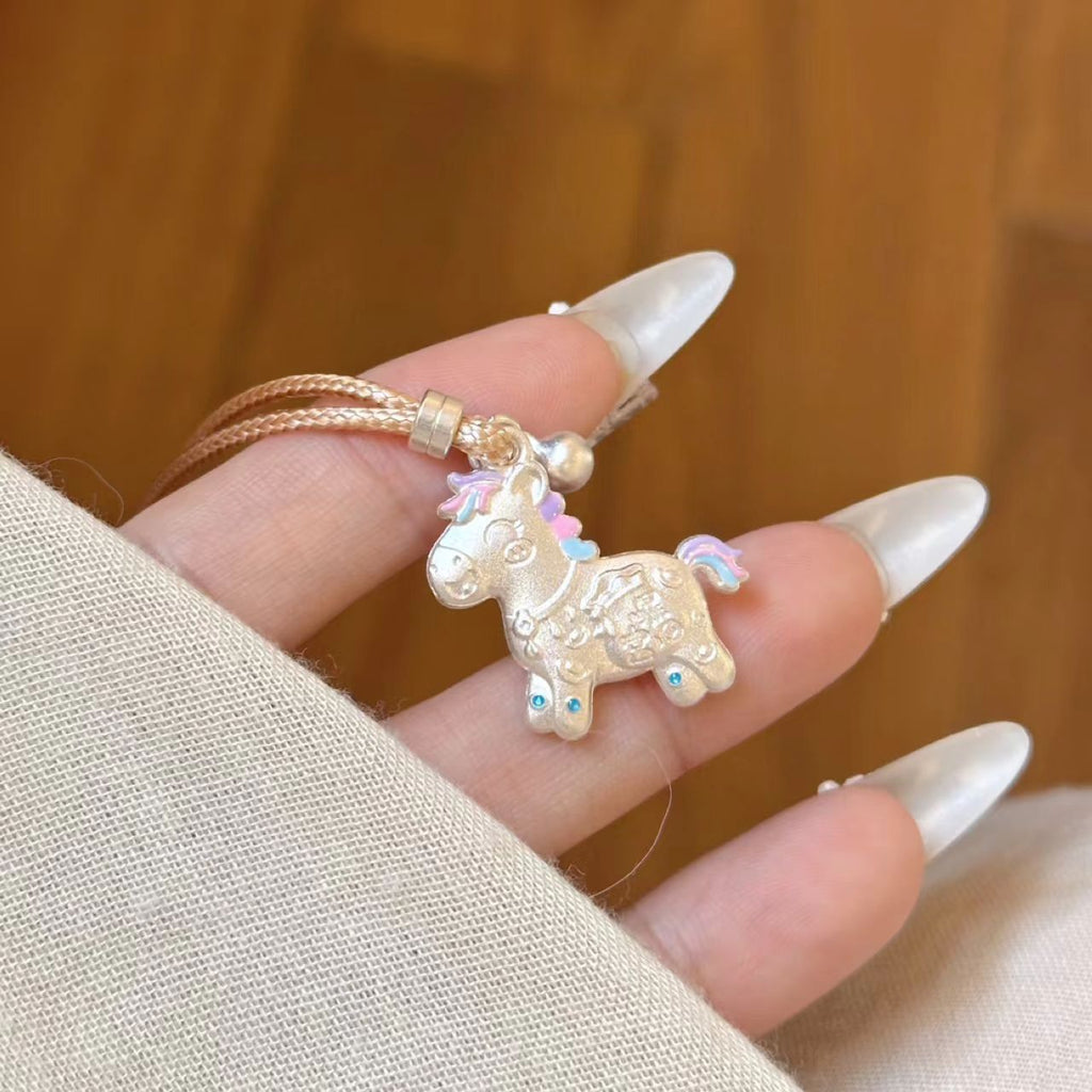 Enamel Color Cute Cartoon Rainbow Pony Pendant, Lucky Wealth Design